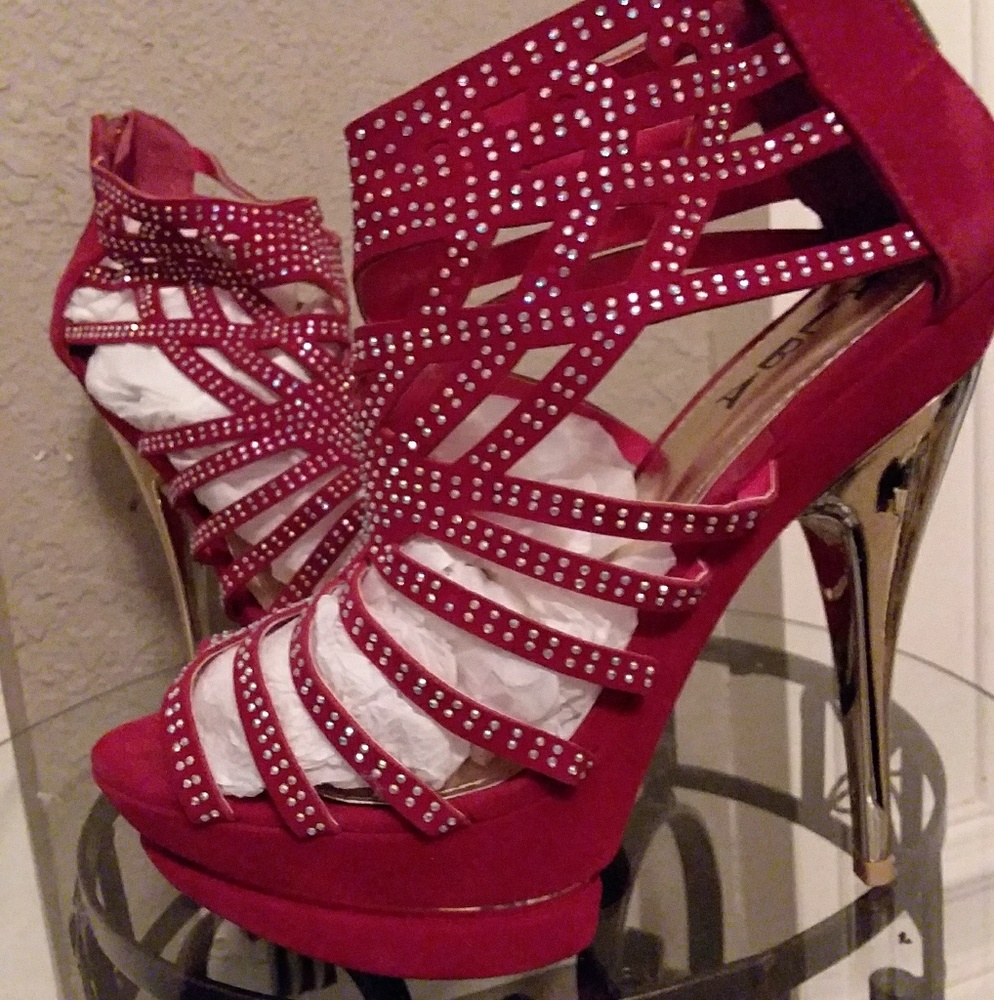 Red Alba stiletto heels